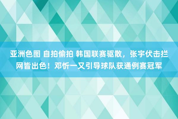 亚洲色图 自拍偷拍 韩国联赛驱散，张宇伏击拦网皆出色！邓忻一又引导球队获通例赛冠军