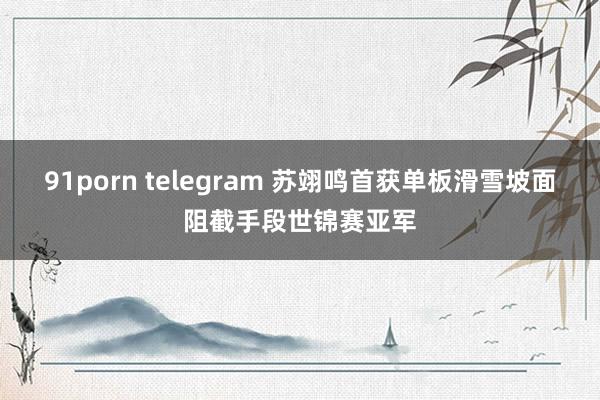 91porn telegram 苏翊鸣首获单板滑雪坡面阻截手段世锦赛亚军