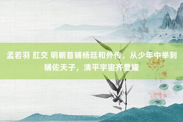 孟若羽 肛交 明朝首辅杨廷和外传，从少年中举到辅佐天子，清平宇宙齐显耀