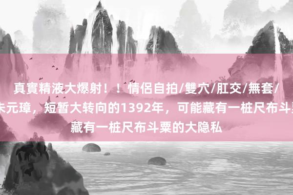 真實精液大爆射！！情侶自拍/雙穴/肛交/無套/大量噴精 朱元璋，短暂大转向的1392年，可能藏有一桩尺布斗粟的大隐私