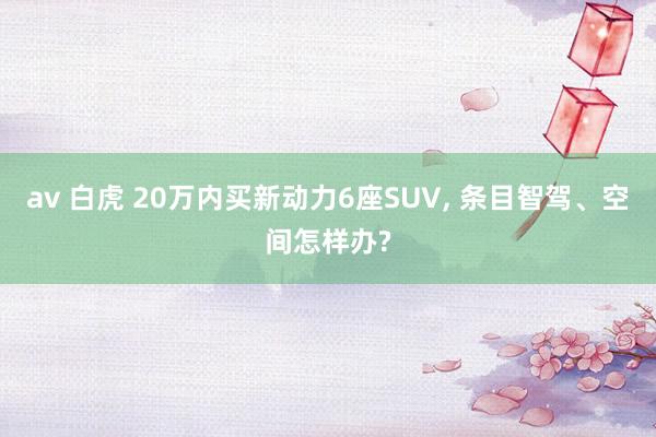 av 白虎 20万内买新动力6座SUV, 条目智驾、空间怎样办?