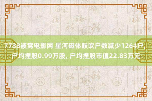 7788被窝电影网 星河磁体鼓吹户数减少1264户, 户均捏股0.99万股, 户均捏股市值22.83万元