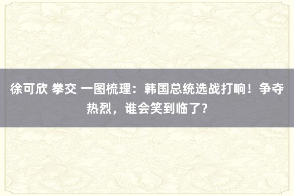 徐可欣 拳交 一图梳理：韩国总统选战打响！争夺热烈，谁会笑到临了？